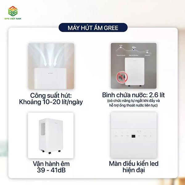 Máy hút ẩm Gree Granto GDN20BE-K5EBA1B