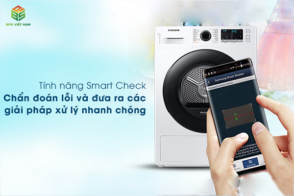 Tính năng Smart Check được trang bị trên Samsung DV90TA240AE/SV có khả năng phát hiện lỗi trên máy và nhanh chóng thông báo đến người dùng.