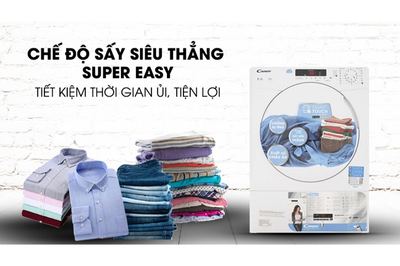 Theo dõi chu trình sấy máy sấy Candy 9kg CSE V9DF-S