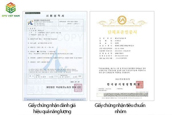 chứng nhận kiểm nghiệm Máy lọc không khí diệt khuẩn Cesco Dual Care VS-411P