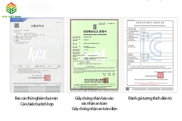 chứng nhận kiểm nghiệm Máy lọc không khí diệt khuẩn Cesco Dual Care VS-411P