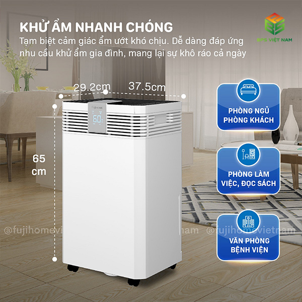 Máy hút ẩm FujiHome DH60W-HEPA (60 Lít/24h)