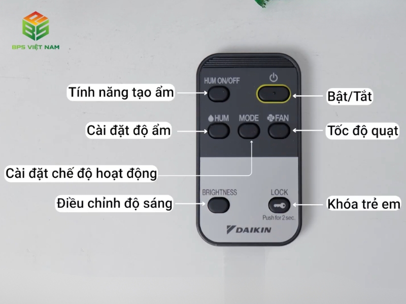 sử dụng điều khiển từ xa để cài đặt máy máy lọc không khí Daikin MCK555AVMV