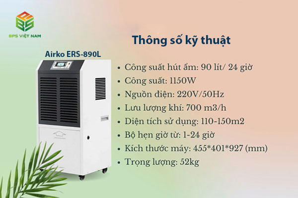 Máy hút ẩm công nghiệp Airko ERS-890L