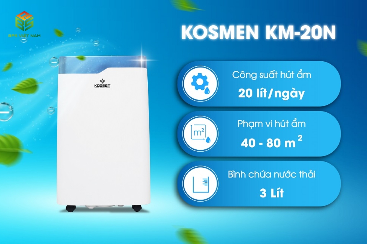 Máy hút ẩm dân dụng Kosmen KM-20N