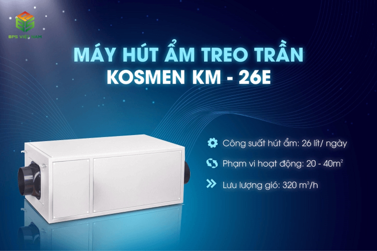 Máy hút ẩm treo trần Kosmen KM-26E 