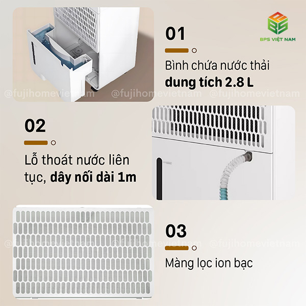 Máy hút ẩm FujiHome DH18W-HEPA (18 Lít/24h)
