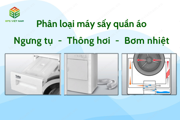 Phân loại máy sấy quần áo