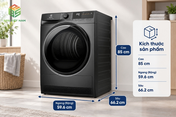 Thiết kế của máy sấy bơm nhiệt Electrolux EDH803J5SC 8kg