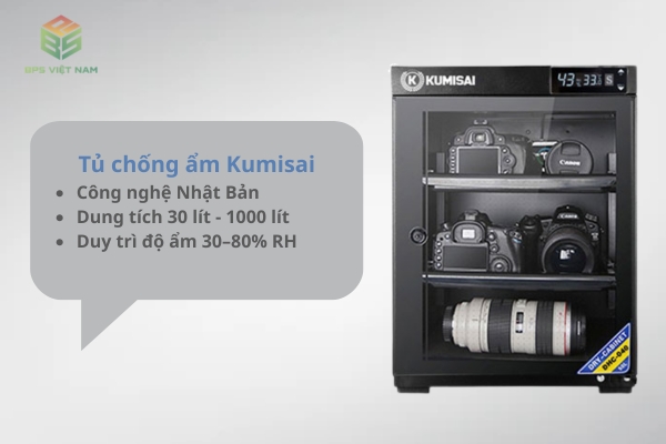 Tủ chống ẩm Kumisai tốt cho bảo quản máy ảnh