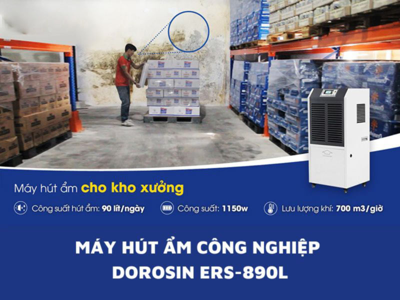 Máy hút ẩm công nghiệp Dorosin ERS-890L công suất 90 lít/ngày