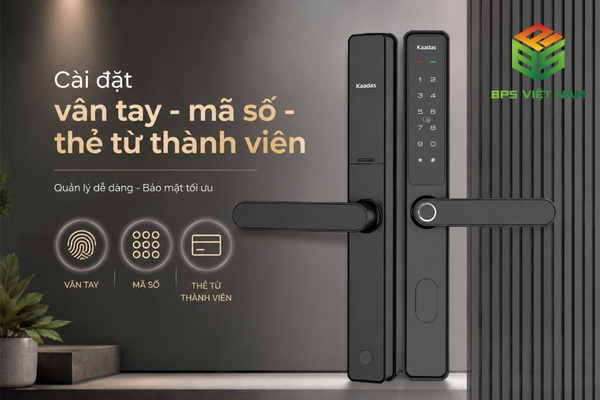 Cài đặt vân tay - mã số - thẻ từ thành viên trên khóa Kaadas S10-5W