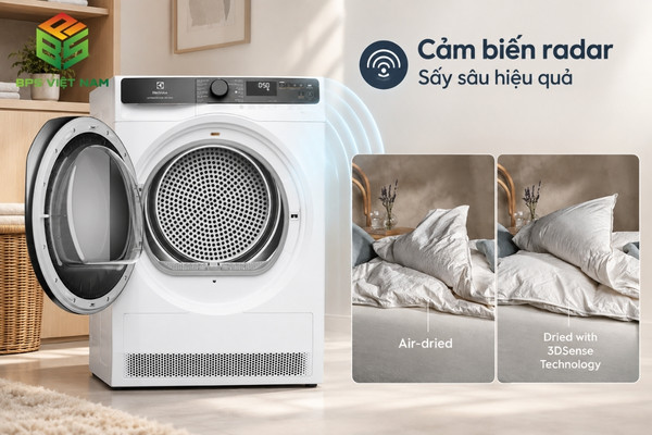 Máy sấy Electrolux EDH903R7WC sở hữu cảm biến 3Dsense