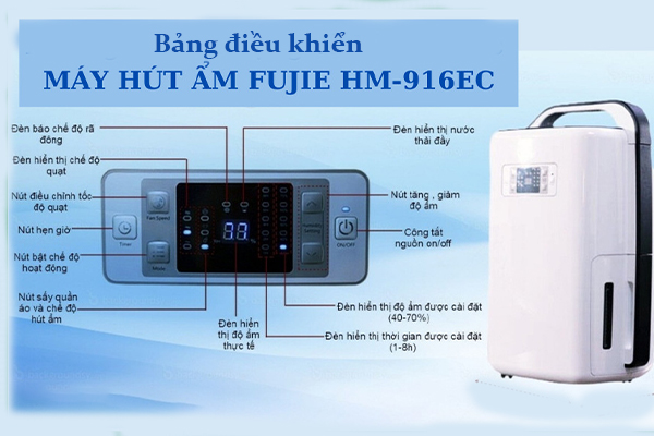 Bảng điều khiển máy hút ẩm Fujie HM-916EC