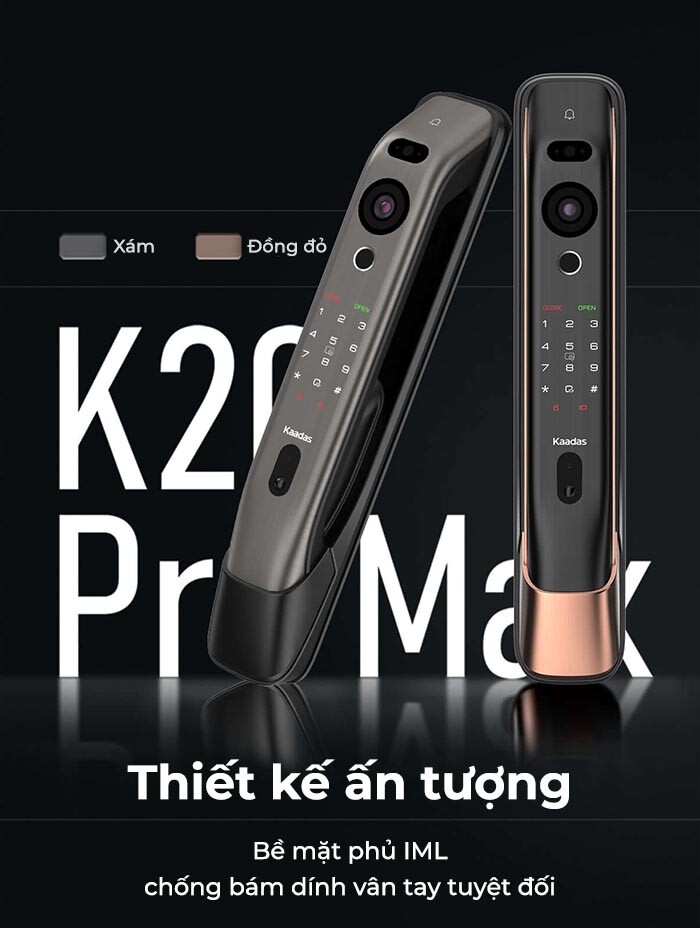 Khóa cửa thông minh Kaadas K20 pro Max ngoại quan thu hút