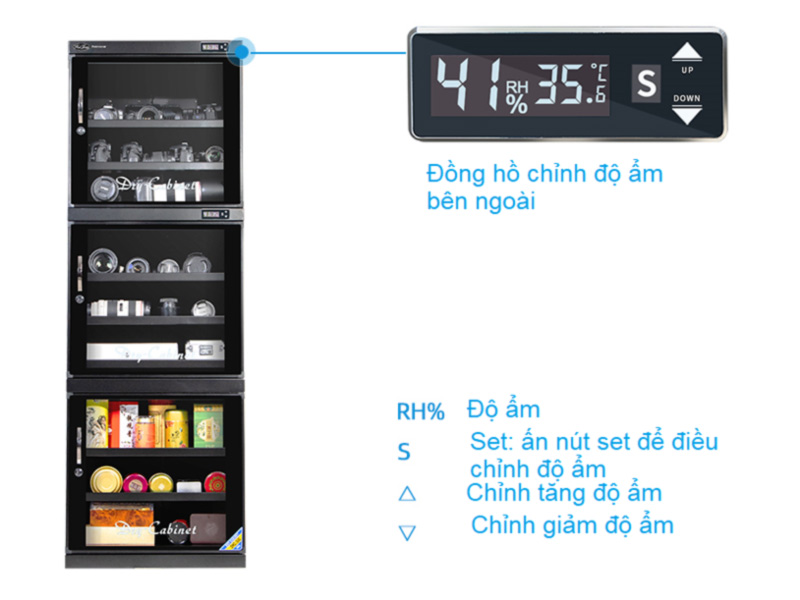 Tủ chống ẩm Digi-Cabi DHC-500 dung tích 500 lít