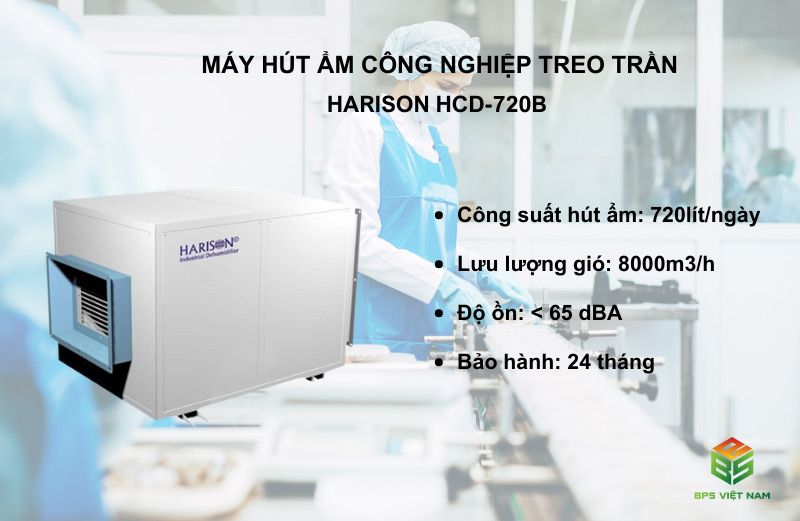 Máy hút ẩm công nghiệp treo trần Harison HCD-720B