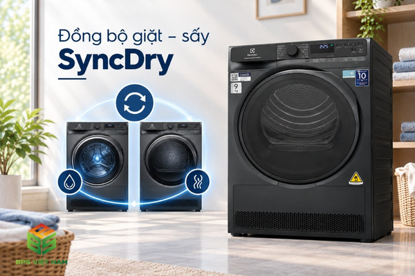 Tính năng SyncDry trên máy sấy bơm nhiệt Electrolux EDH903R7SC
