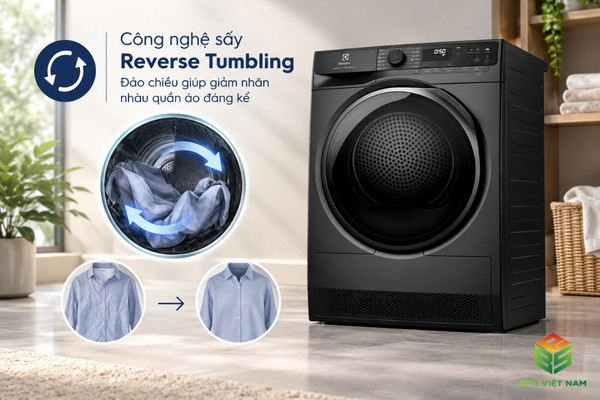 Máy sấy Electrolux EDH903R7SC trang bị công nghệ Reverse Tumbling