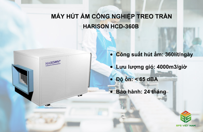 Đặc điểm của Máy hút ẩm công nghiệp treo trần Harison HCD-360B (360Lít/ngày)