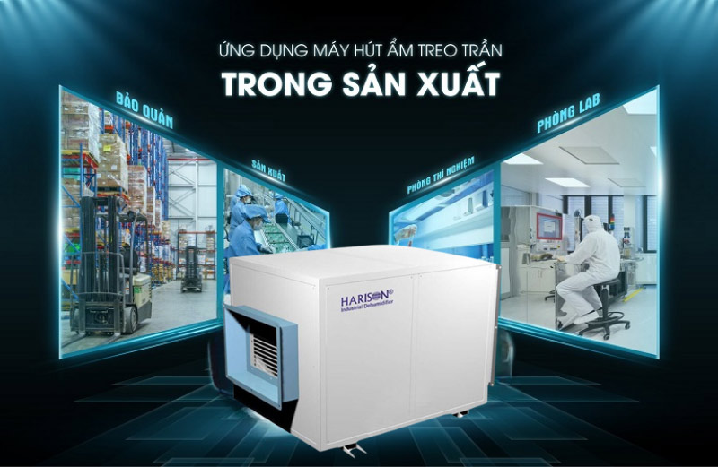 Ứng dụng của Máy hút ẩm công nghiệp treo trần Harison HCD-360B (360Lít/ngày)