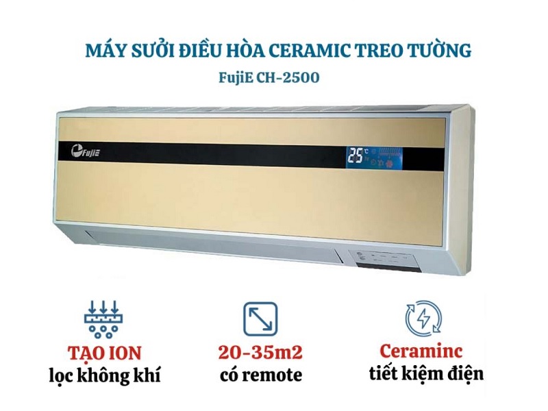 Máy sưởi điều hòa Ceramic treo tường FujiE CH-2500