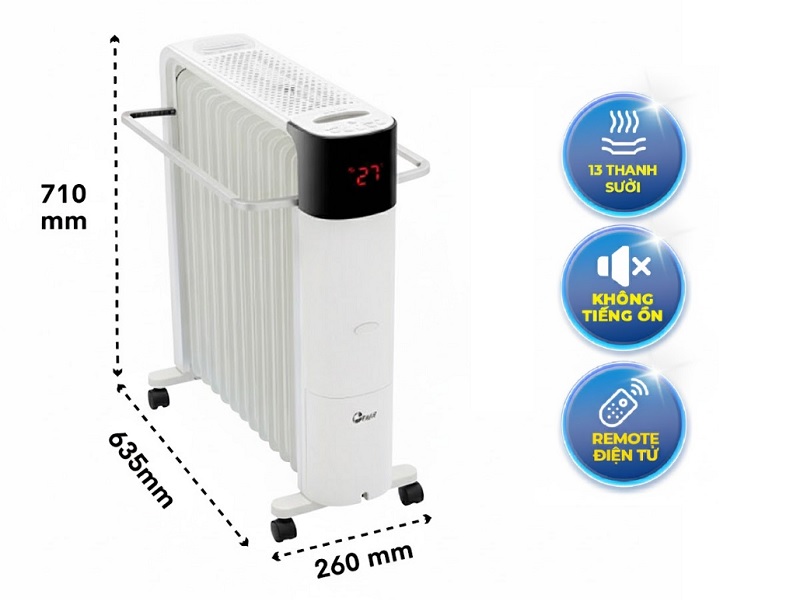 Máy sưởi dầu Fujie OFR7813 (13 thanh sưởi)