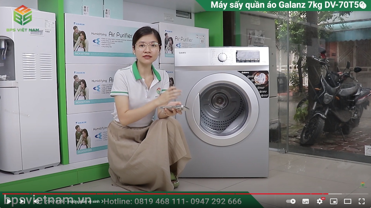 Hướng dẫn sử dụng Máy sấy quần áo Galanz 7kg DV-70T5C