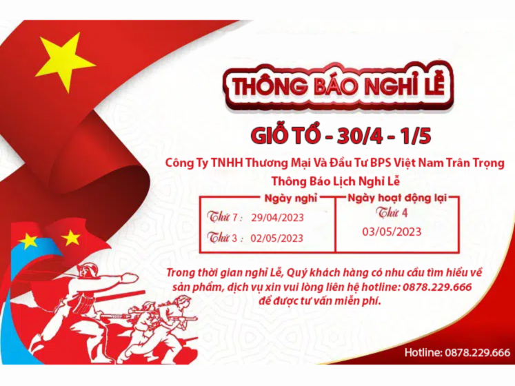 BPS Việt Nam Thông Báo Lịch Nghỉ Lễ: Giổ Tổ Hùng Vương và 30/04 - 01/05 năm 2023