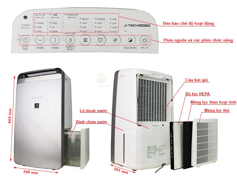 Cách sử dụng máy hút ẩm Sharp DW-J27FV-S