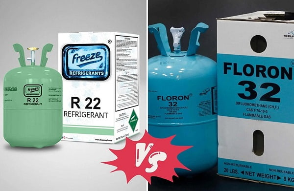 So sánh gas r22 và r32? Thay gas R22 bằng R32 được không?