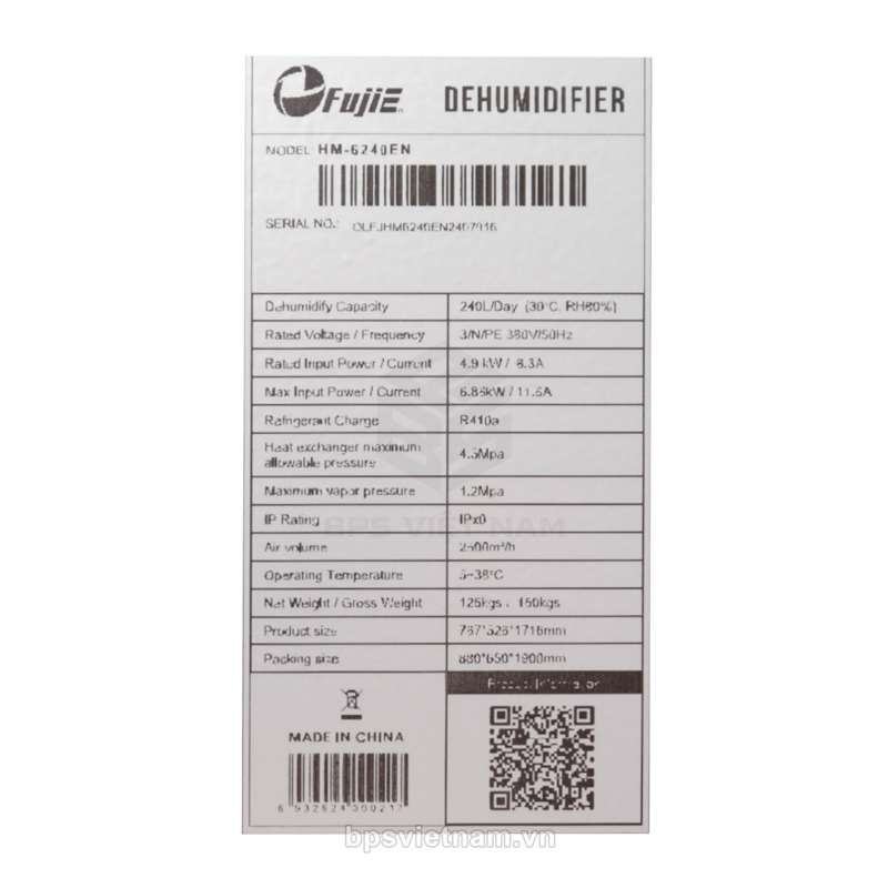 Máy hút ẩm công nghiệp Fujie HM-6240EN (240 Lít/24h)-10
