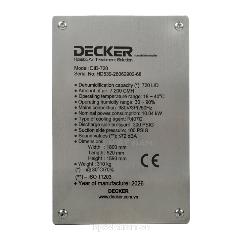 Máy hút ẩm công nghiệp Decker DID-720 (720 Lít/24h)-7